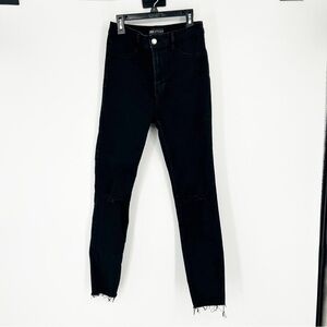 Zara Faded Black High Rise Distressed Skinny Jeans Size 4